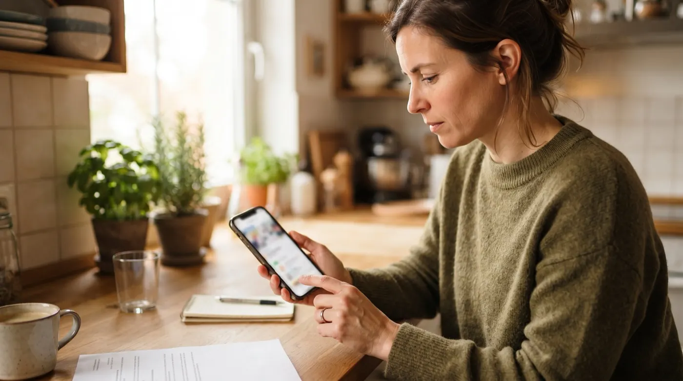 Verbraucher bestätigt einen neuen Energietarif digital am Smartphone